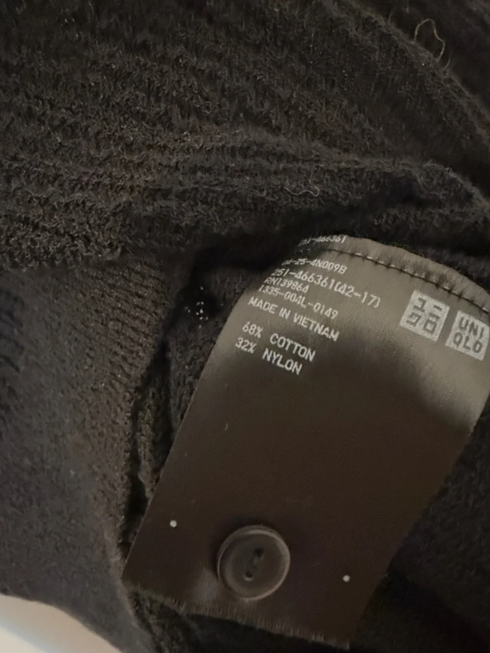 Black Ribbed Button-Up Cardigan Size Small - Picture 3 of 4